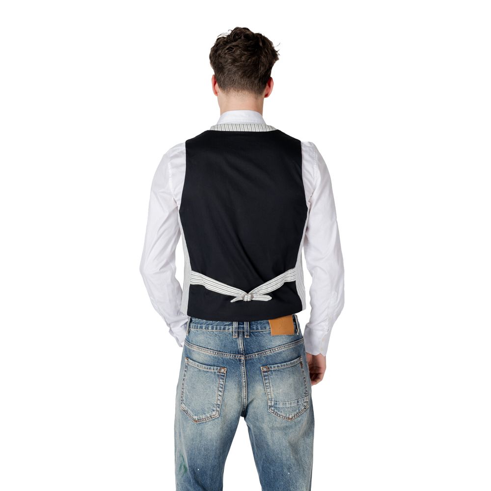 Gianni Lupo Black Linen Waistcoat Gianni Lupo