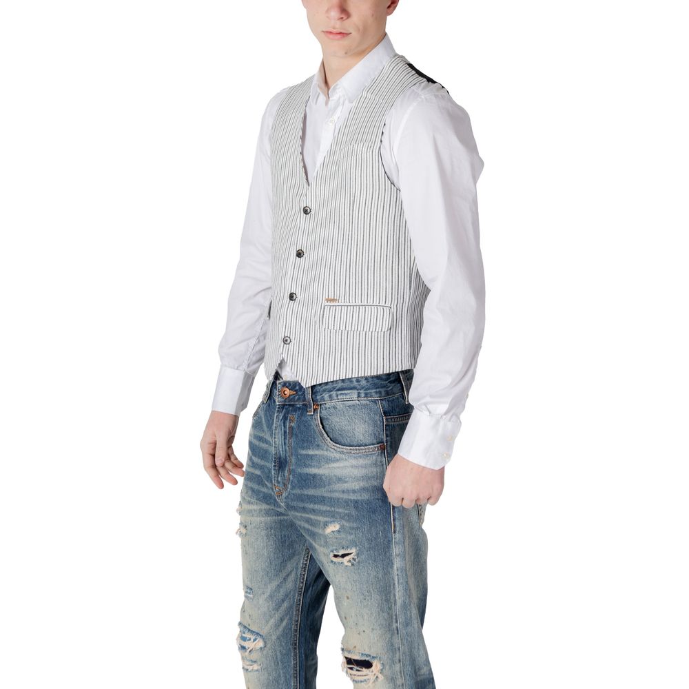 Gianni Lupo Black Linen Waistcoat Gianni Lupo