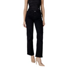 ICHI Black Cotton Relaxed Fit Jean
