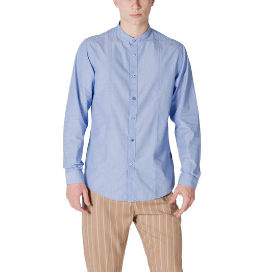 Gianni Lupo Blue Cotton Shirt Gianni Lupo
