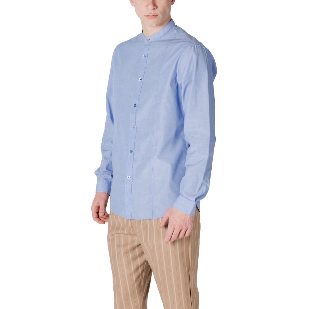 Gianni Lupo Blue Cotton Shirt Gianni Lupo