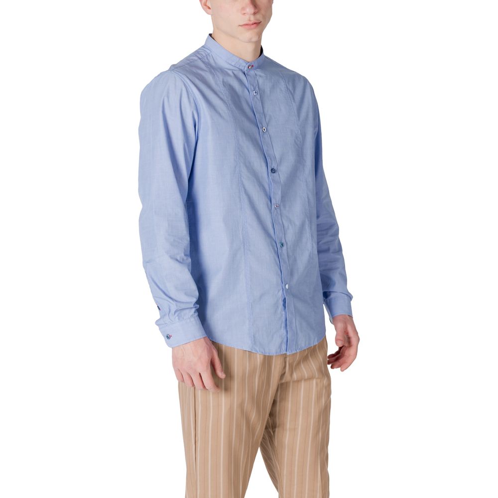 Gianni Lupo Blue Cotton Shirt Gianni Lupo