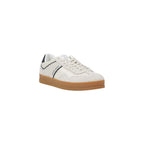 Tommy Hilfiger Jeans Cream Leather Low Top Sneakers - Eljoys Fashion 