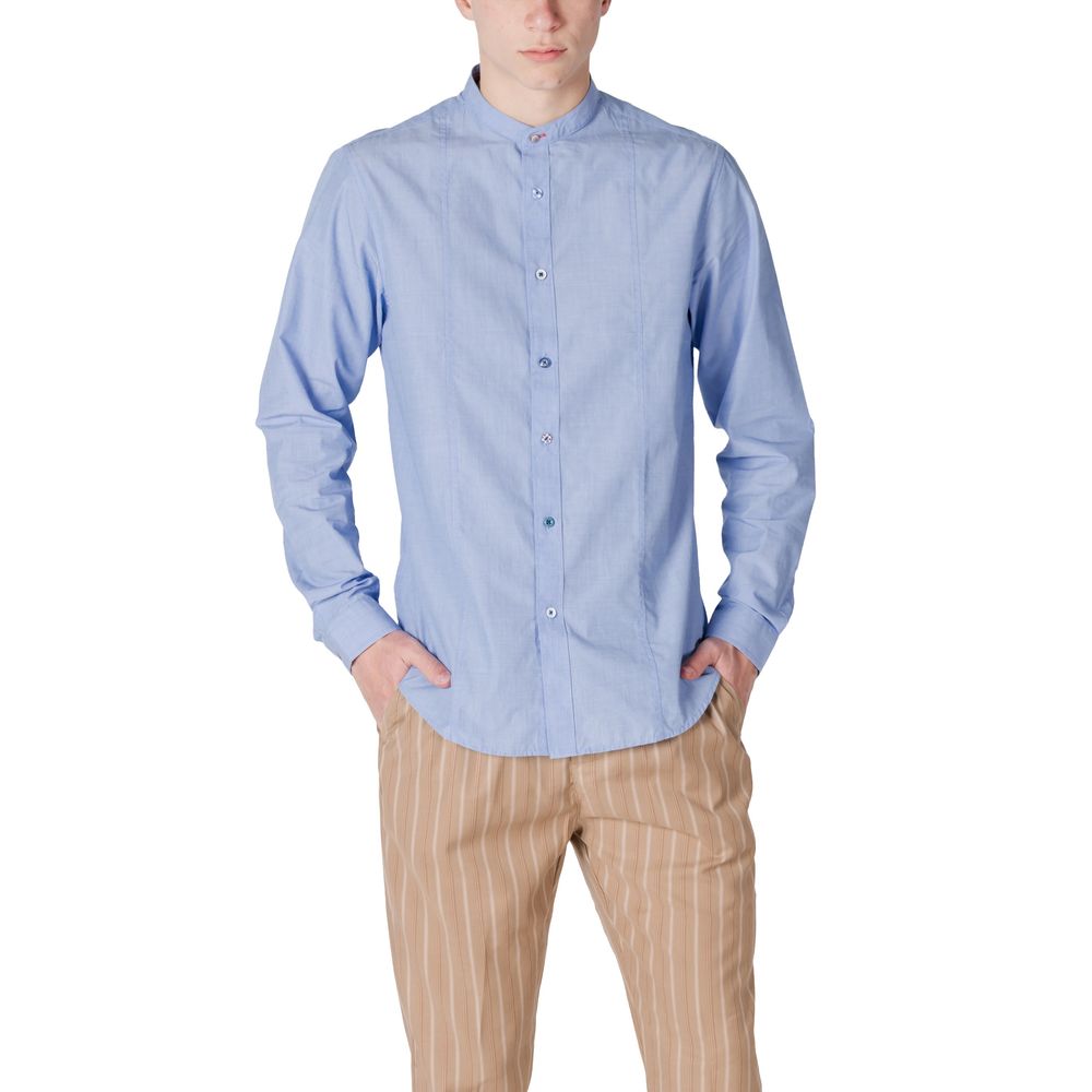 Gianni Lupo Blue Cotton Shirt Gianni Lupo