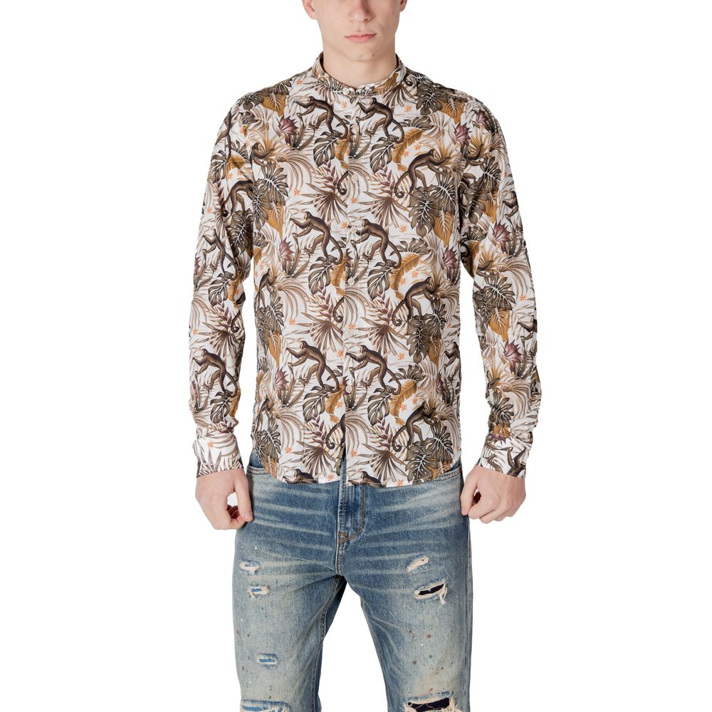 Gianni Lupo White Cotton Pattern Shirt Gianni Lupo