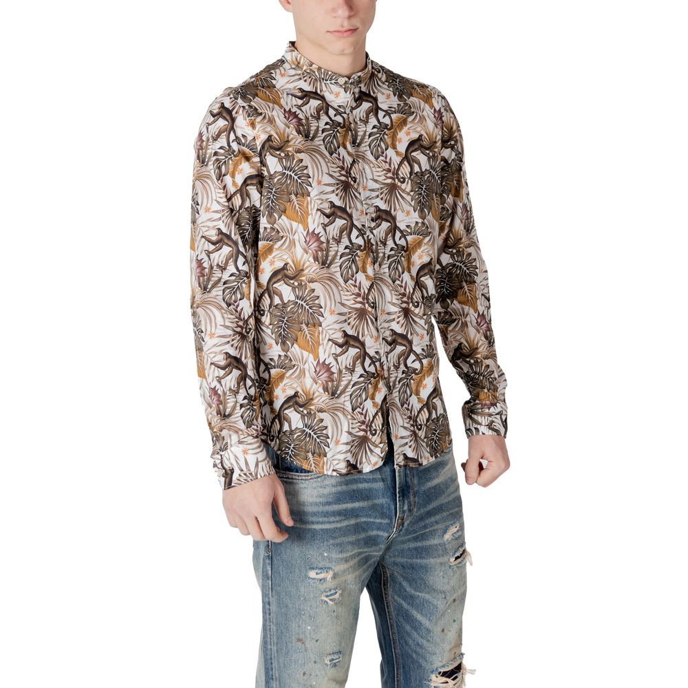 Gianni Lupo White Cotton Pattern Shirt Gianni Lupo