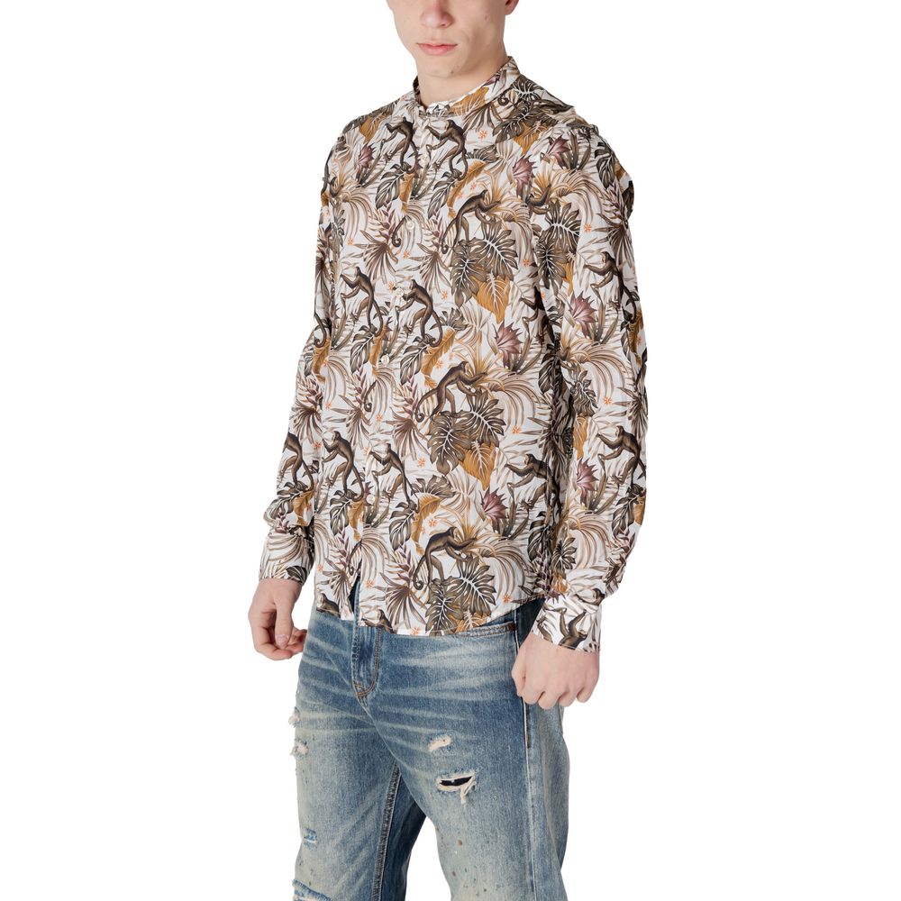Gianni Lupo White Cotton Pattern Shirt Gianni Lupo