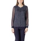 Street One Blue Polyester Blouse - Eljoys Fashion 