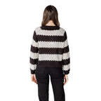 Jacqueline De Yong Black And White Marabou Sweater