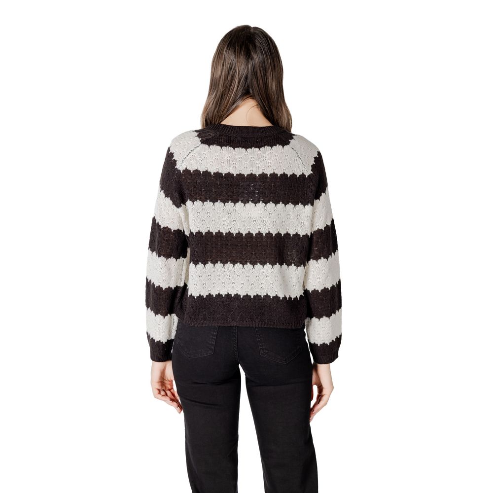 Jacqueline De Yong Black And White Marabou Sweater