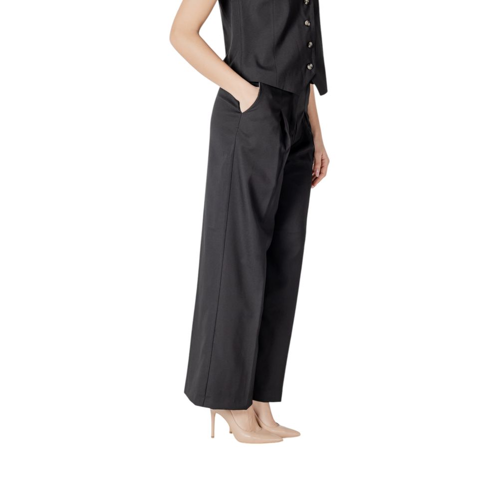 ICHI Black Polyester Pant