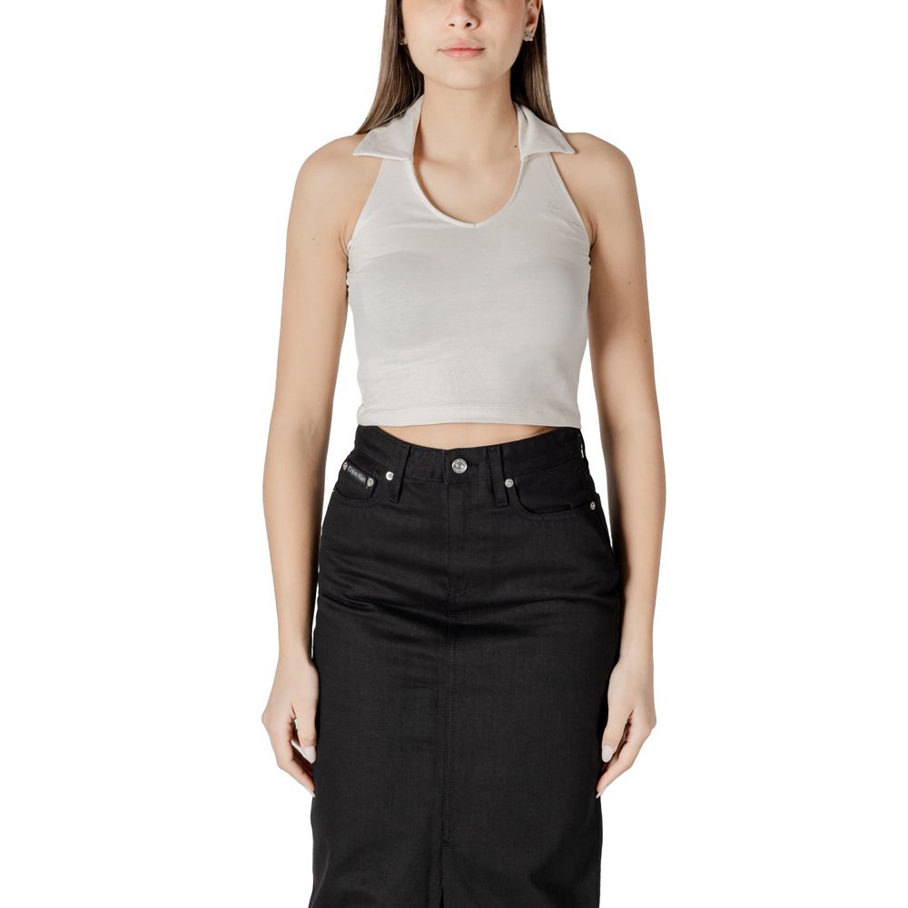 Calvin Klein Jeans Beige Cotton Top Calvin Klein Jeans