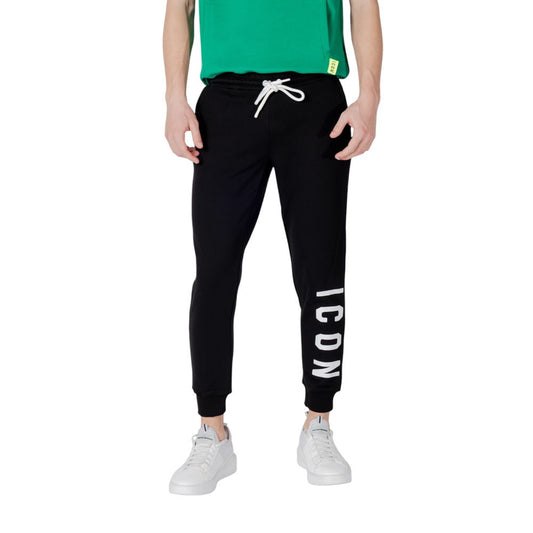 Icon Black Cotton Joggers Workout Pants Icon