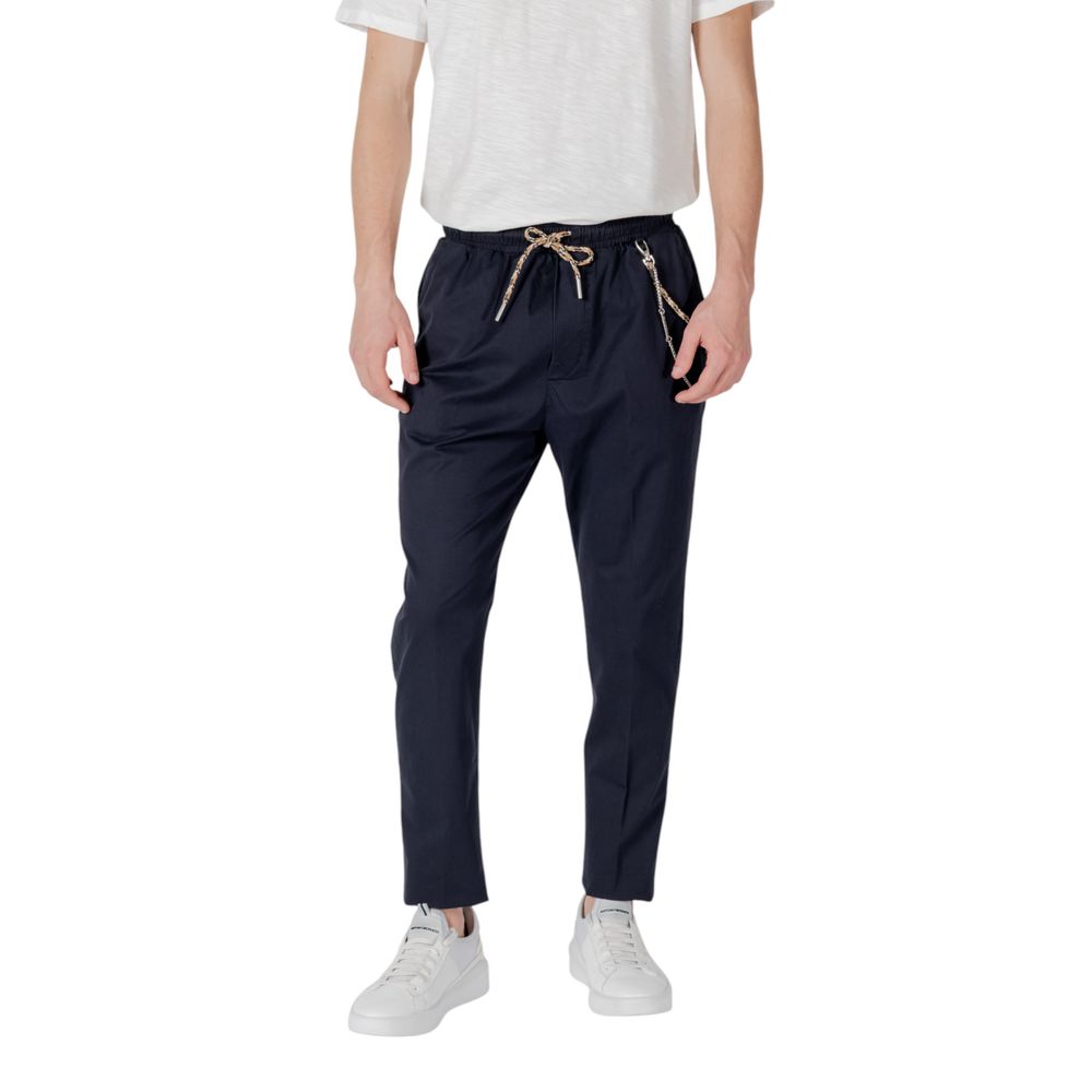 Gianni Lupo Blue Cotton Casual Pants Gianni Lupo