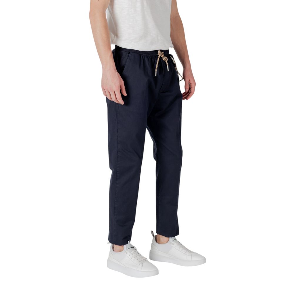 Gianni Lupo Blue Cotton Casual Pants Gianni Lupo