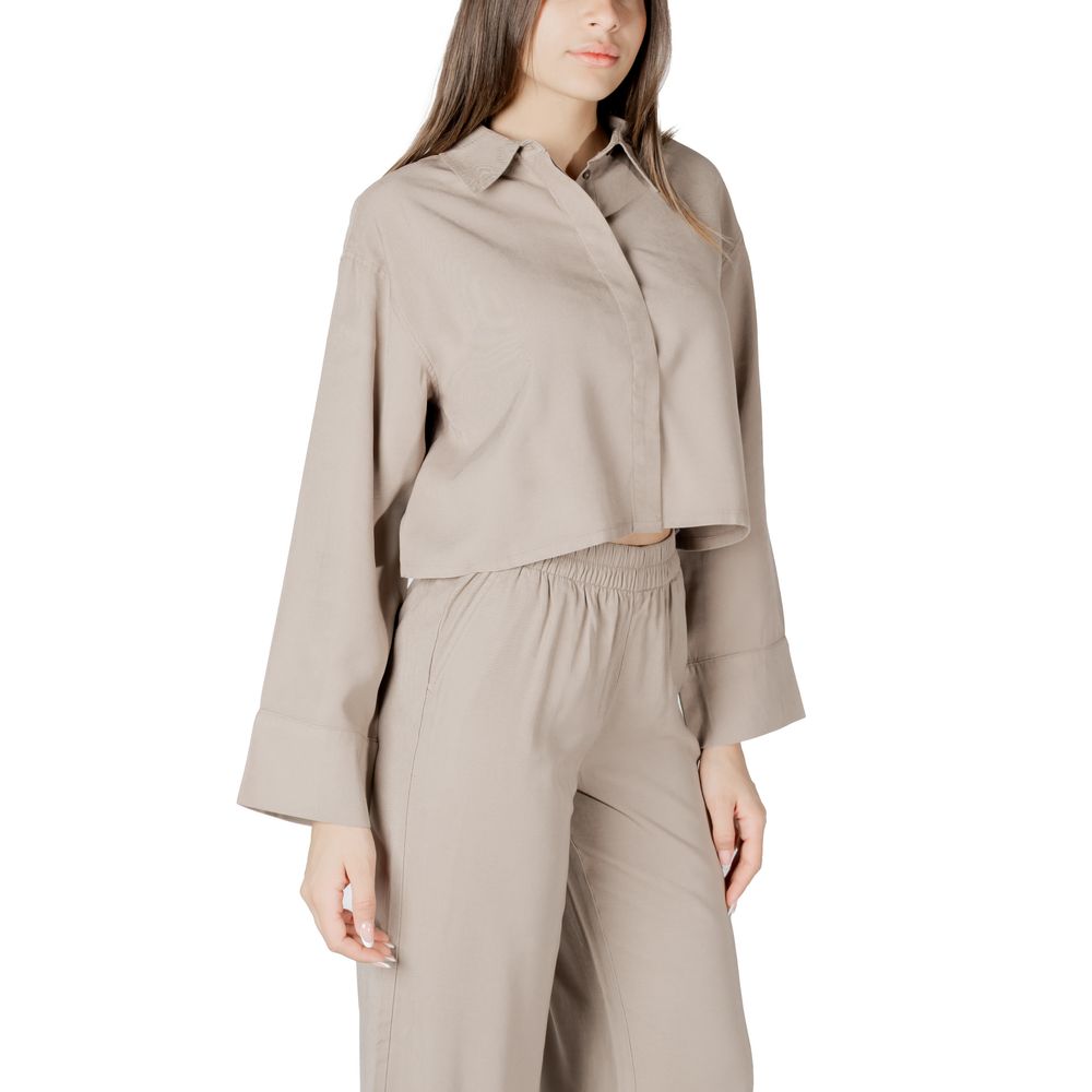 Only Beige Viscose Blouse Only