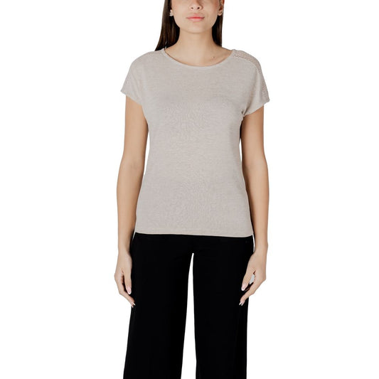 Street One Beige Polyester T-Shirt Street One