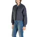 Gray Calvin Klein Jeans recycled polyester bomber jacket with a sleek fit and modern style.