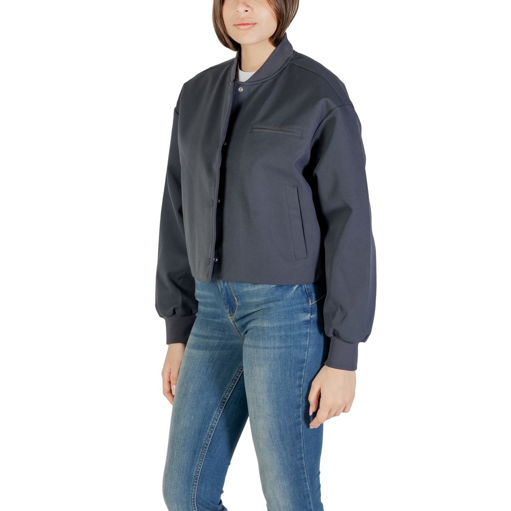 Gray Calvin Klein Jeans recycled polyester bomber jacket with a sleek fit and modern style.