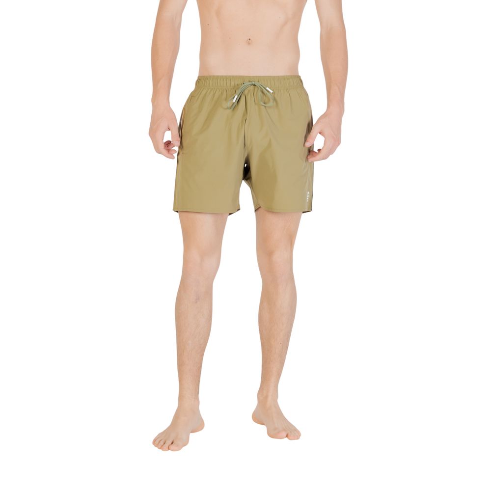 Hugo Boss Green Polyester Swim Shorts Hugo Boss