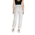 Guess Active cream viscose joggers, lightweight workout pants with an elastic waistband and relaxed fit.