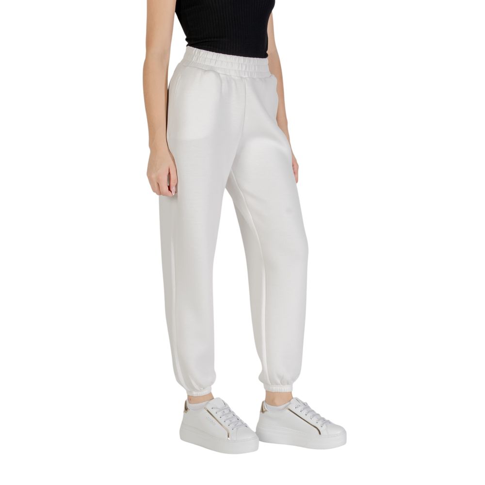Guess Active cream viscose joggers featuring a relaxed fit and elastic waistband, perfect for workout or casual wear.