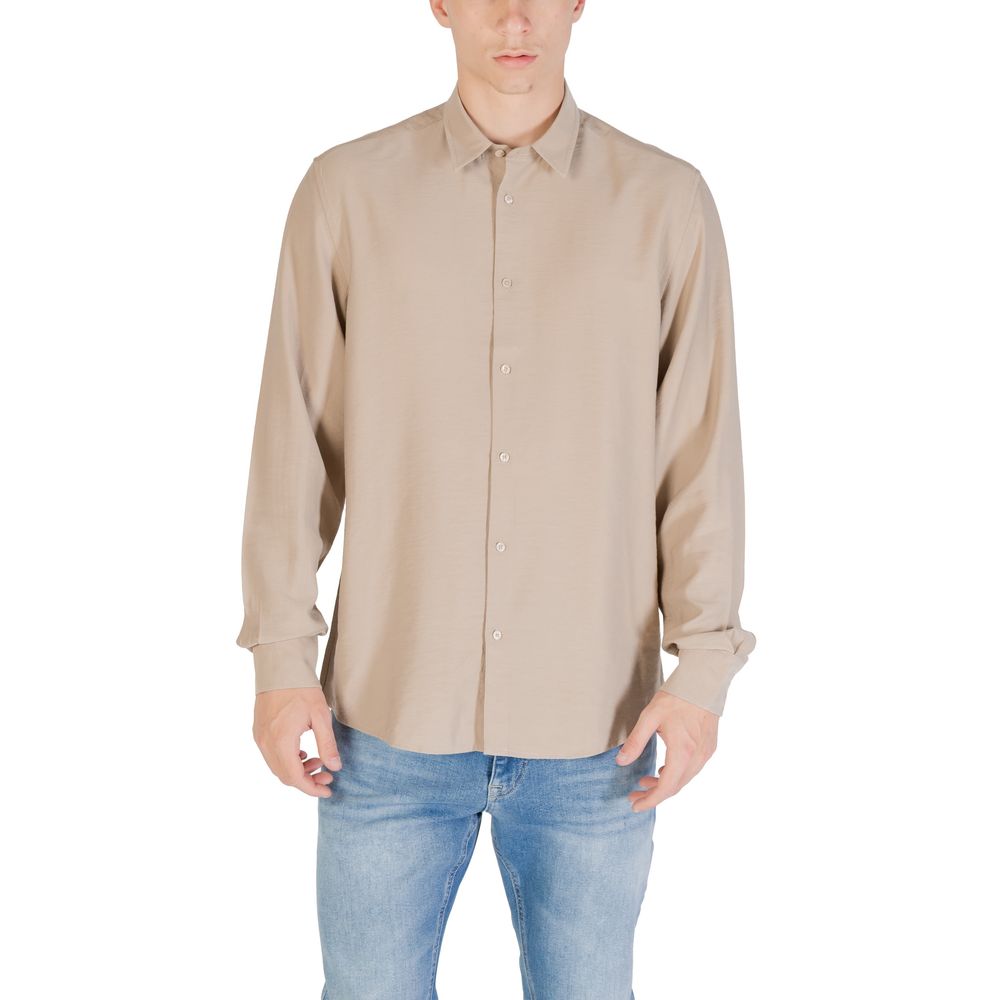 Antony Morato Beige Viscose Dress Shirt - Eljoys Fashion 