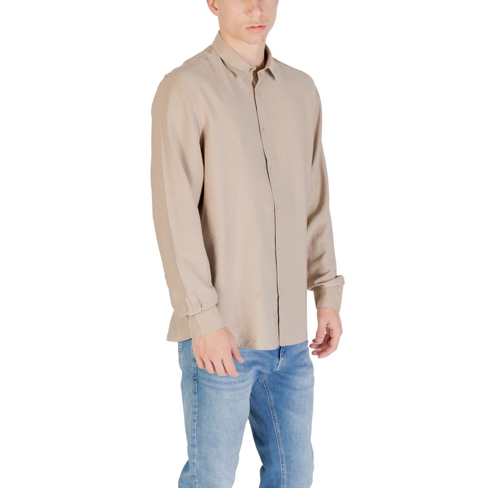 Antony Morato Beige Viscose Dress Shirt - Eljoys Fashion 