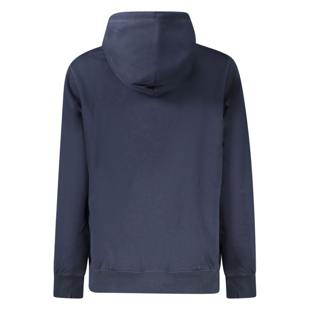 Blue cotton women's hoodie by Tommy Hilfiger with a relaxed fit and logo detail, perfect for casual wear.