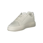 Calvin Klein Bianco polyurethane women's sneakers with white design and casual sporty style, shown on a clean background.