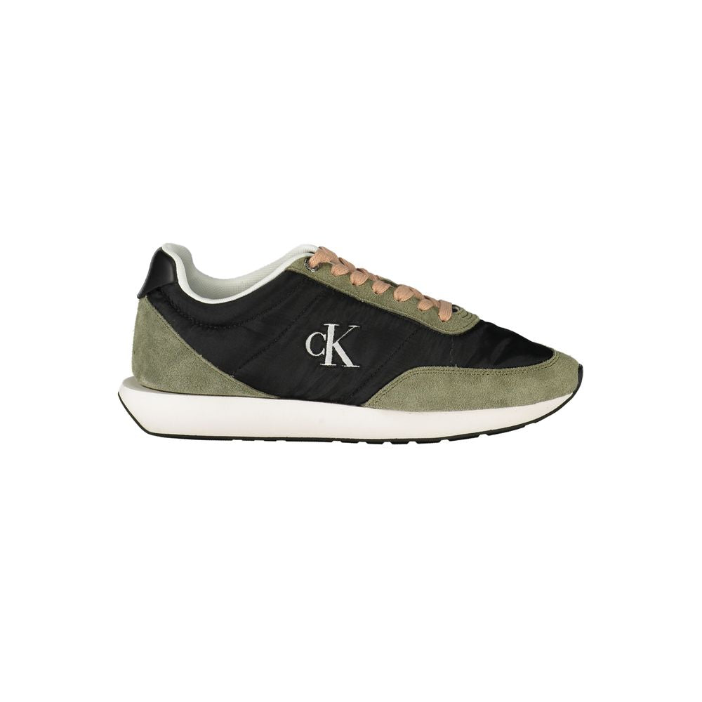 Calvin Klein Nero polyester women's sneaker with sleek design and white sole, stylish athletic footwear for casual wear.