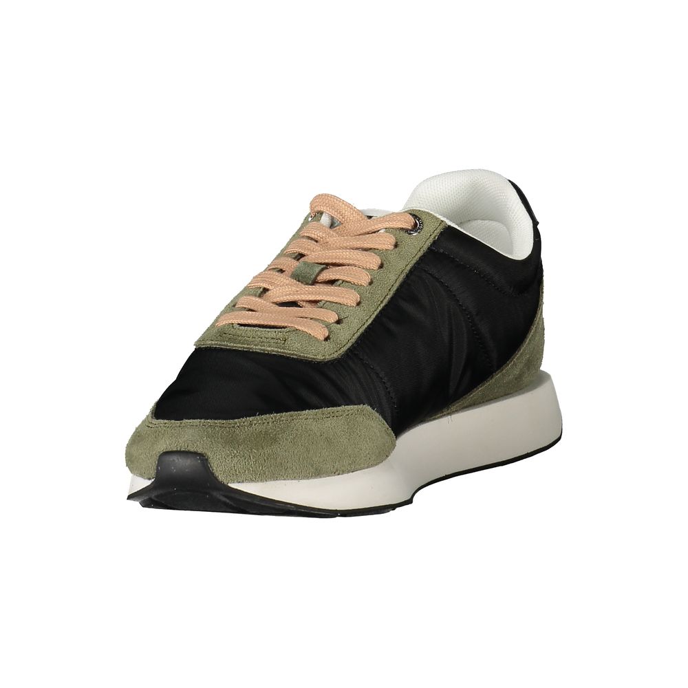 Calvin Klein Nero polyester women's sneaker with white sole, sleek design, and minimalist style.