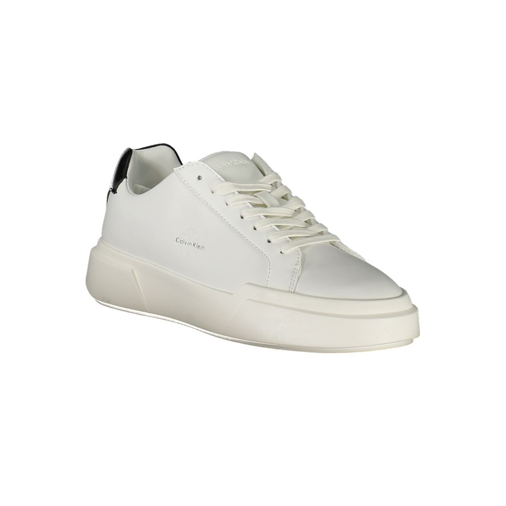 Calvin Klein Bianco Polyurethane women's sneaker with white design and sleek modern style, featuring a cushioned sole and sporty look.