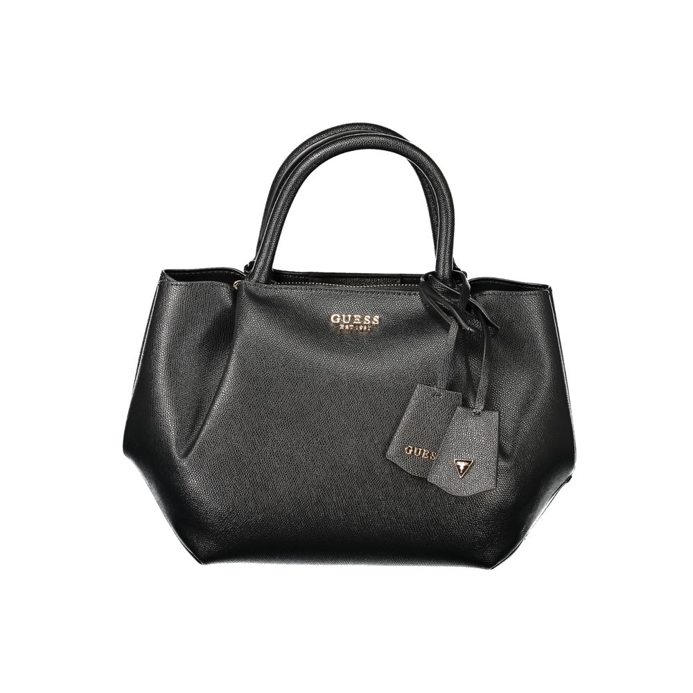 Guess Jeans Nero polyurethane women’s handbag with sleek design and top handle, featuring a modern, stylish look.
