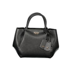 Guess Jeans Nero polyurethane women’s handbag with sleek design and top handle, featuring a modern, stylish look.