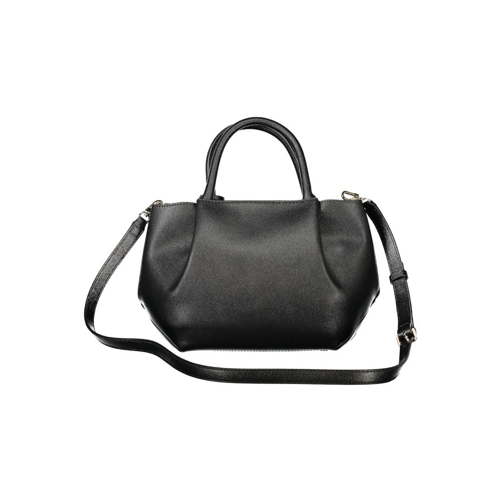 Guess Jeans Nero black polyurethane women's handbag with sleek design and top handle, stylish accessory for everyday use.