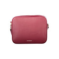 Red leather Coccinelle women’s bag with sleek design and silver hardware, featuring a top handle and adjustable shoulder strap.