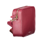 Red leather women’s handbag by Coccinelle with sleek design and gold-tone accents.