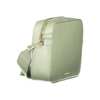 Coccinelle Verde leather women's handbag with top handles and gold-tone hardware, showcasing a sleek and stylish design.