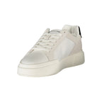 Calvin Klein Bianco leather men's sneaker with white laces and sleek design, showcasing casual footwear style.