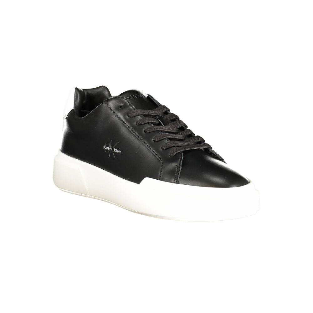 Calvin Klein Black Leather Men Sneaker Calvin Klein