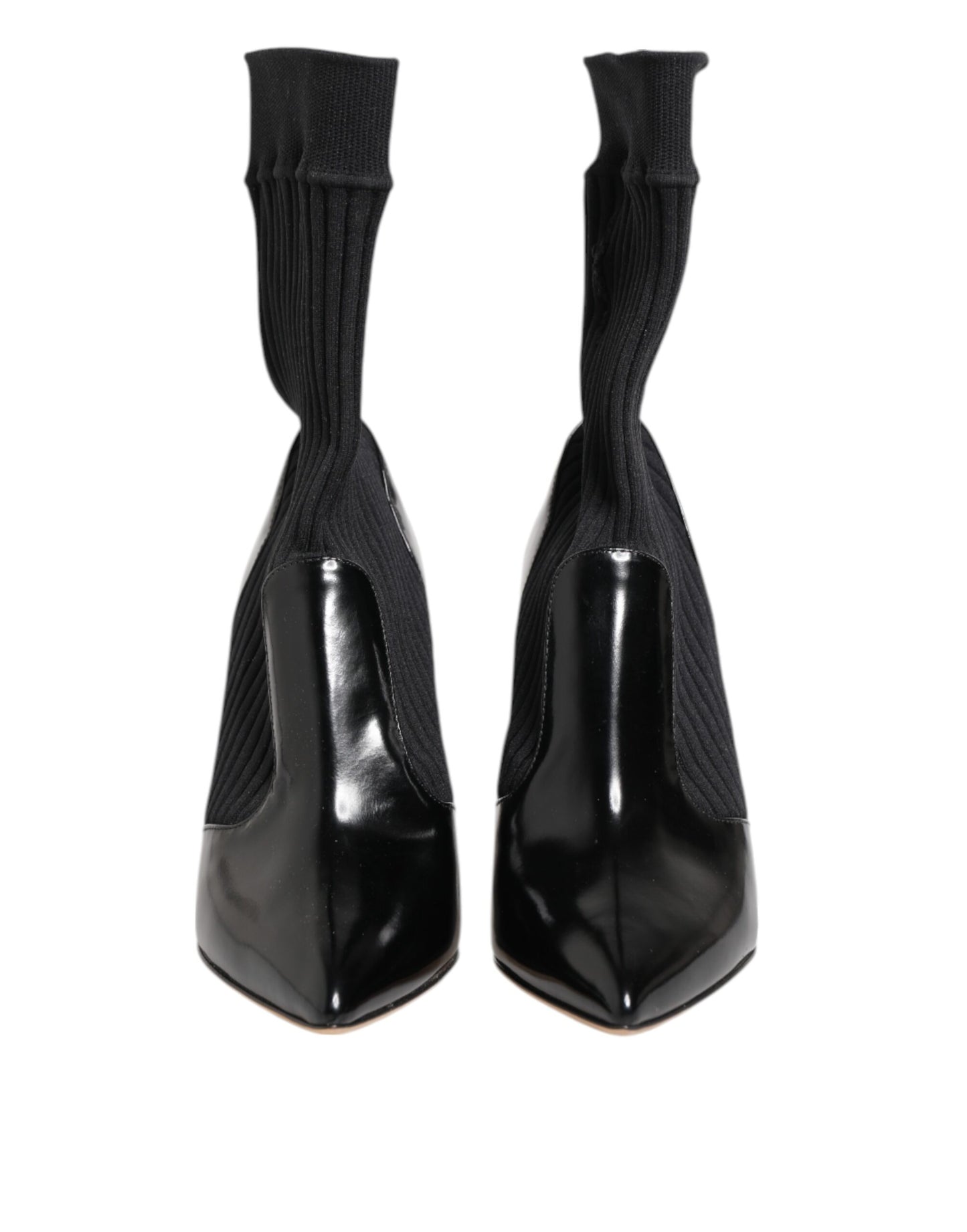 Dolce & Gabbana Black Stretch Stilettos Booties Socks Shoes Dolce & Gabbana