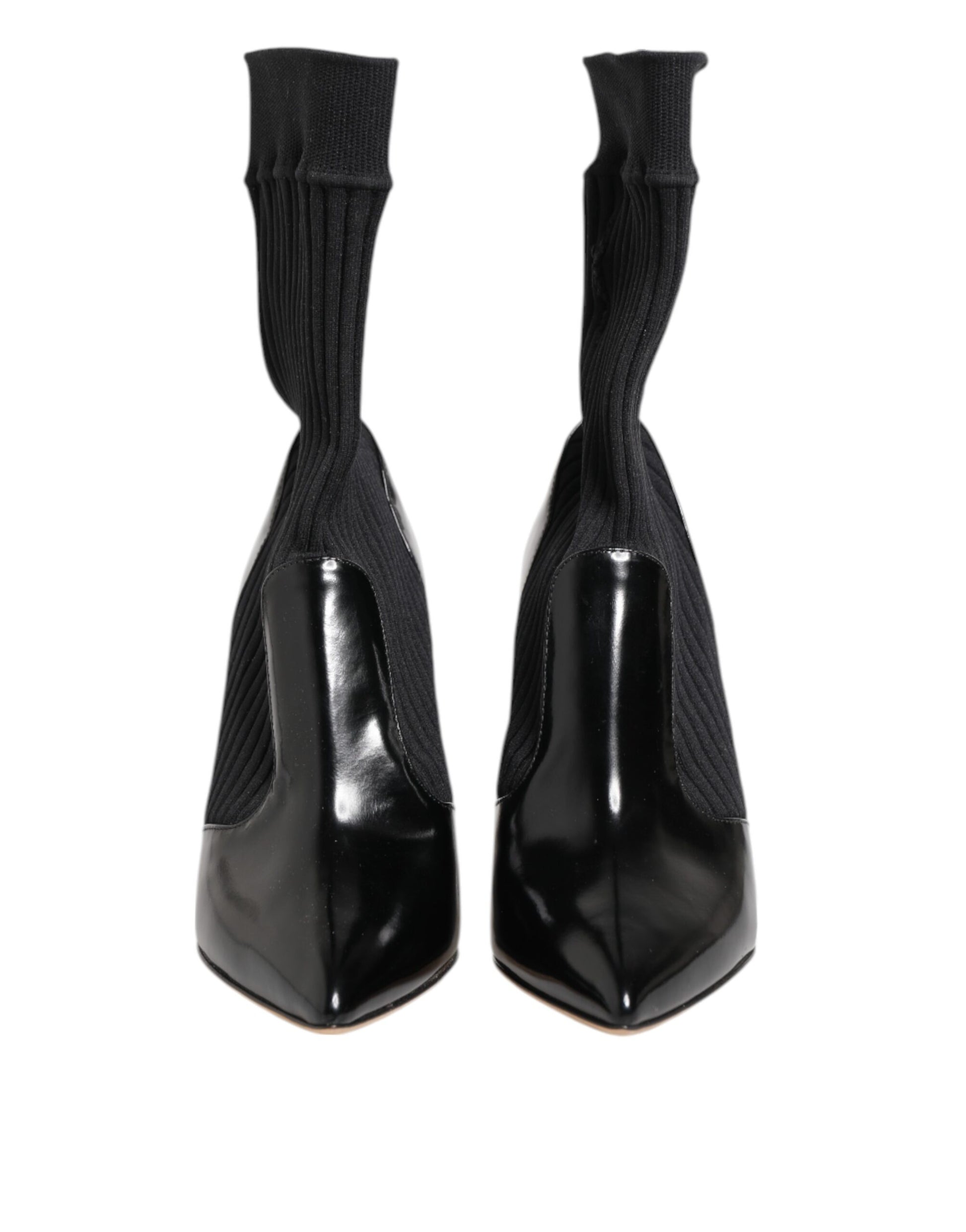 Dolce & Gabbana Black Stretch Stilettos Booties Socks Shoes Dolce & Gabbana