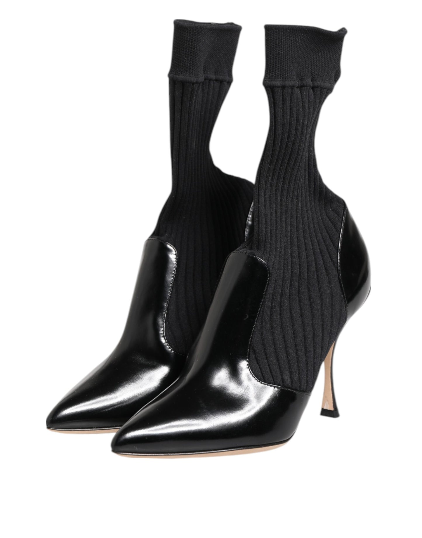 Dolce & Gabbana Black Stretch Stilettos Booties Socks Shoes Dolce & Gabbana