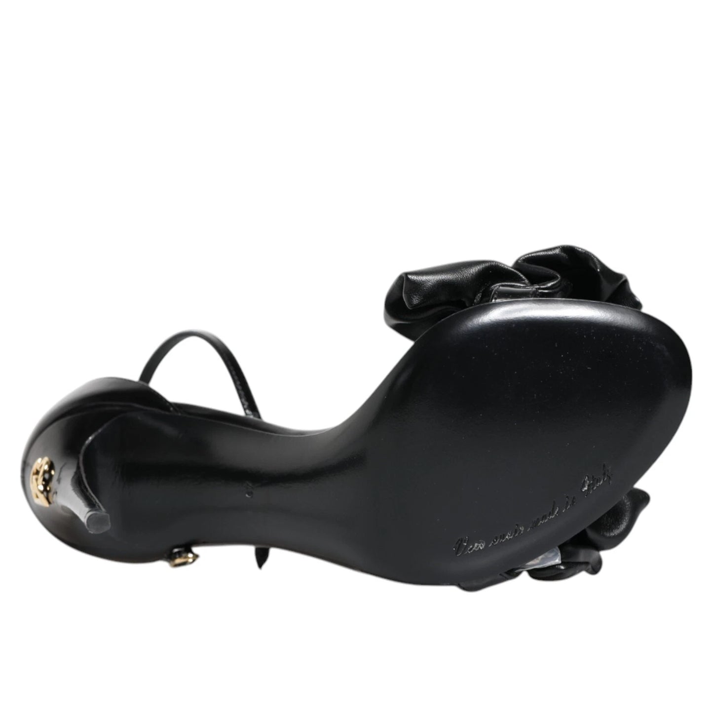 Dolce & Gabbana Black Leather Ankle Strap Heel Sandals Shoes Dolce & Gabbana