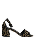 Dolce & Gabbana Gold Leopard Ankle Strap Heels Sandals Shoes - Eljoys Fashion 