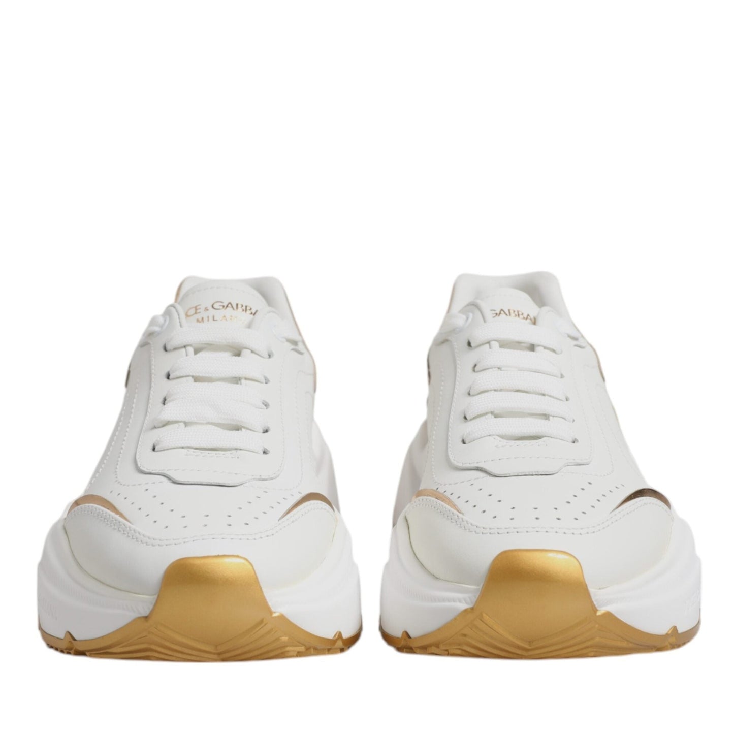Dolce & Gabbana White Gold Daymaster Low Top Sneakers Shoes