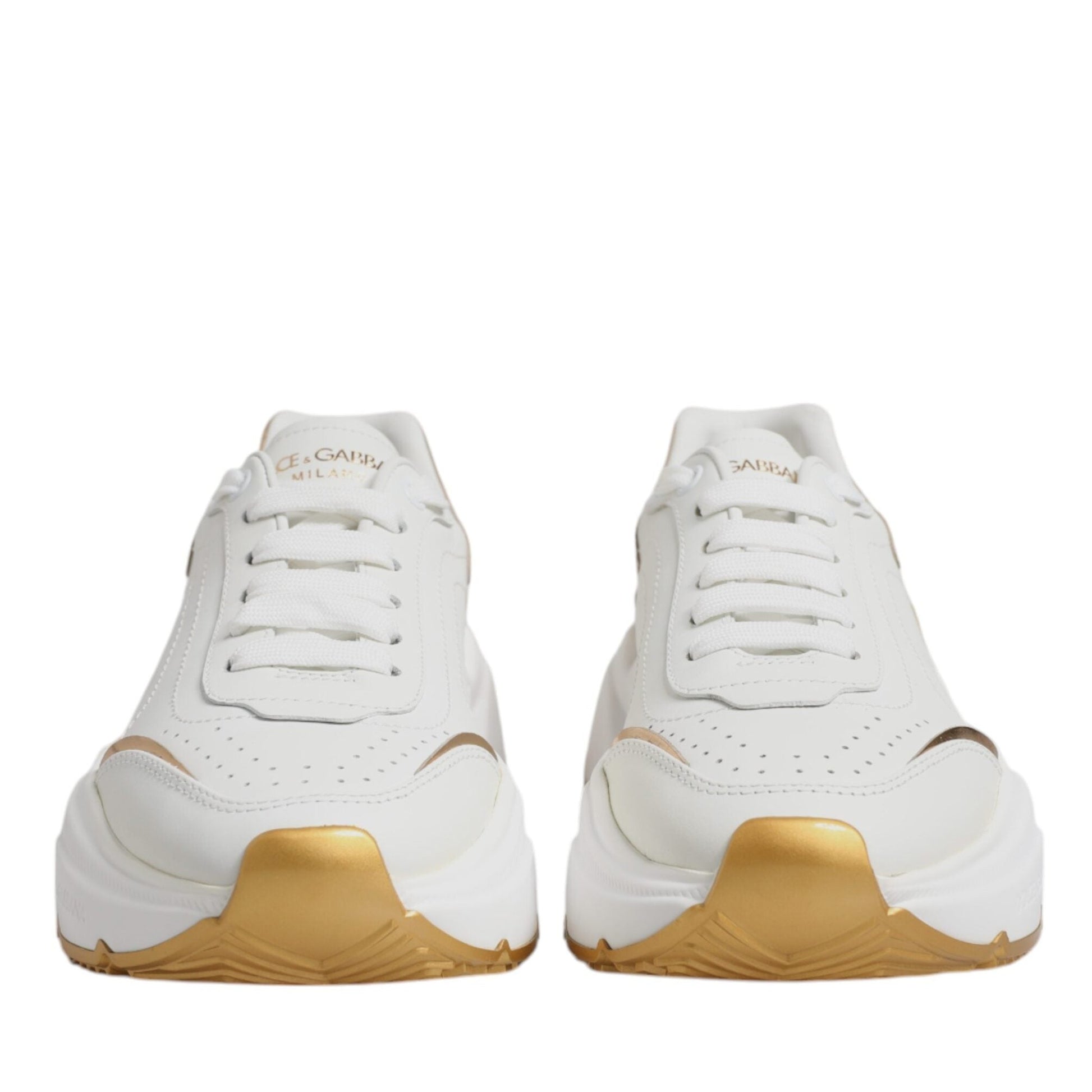 Dolce & Gabbana White Gold Daymaster Low Top Sneakers Shoes