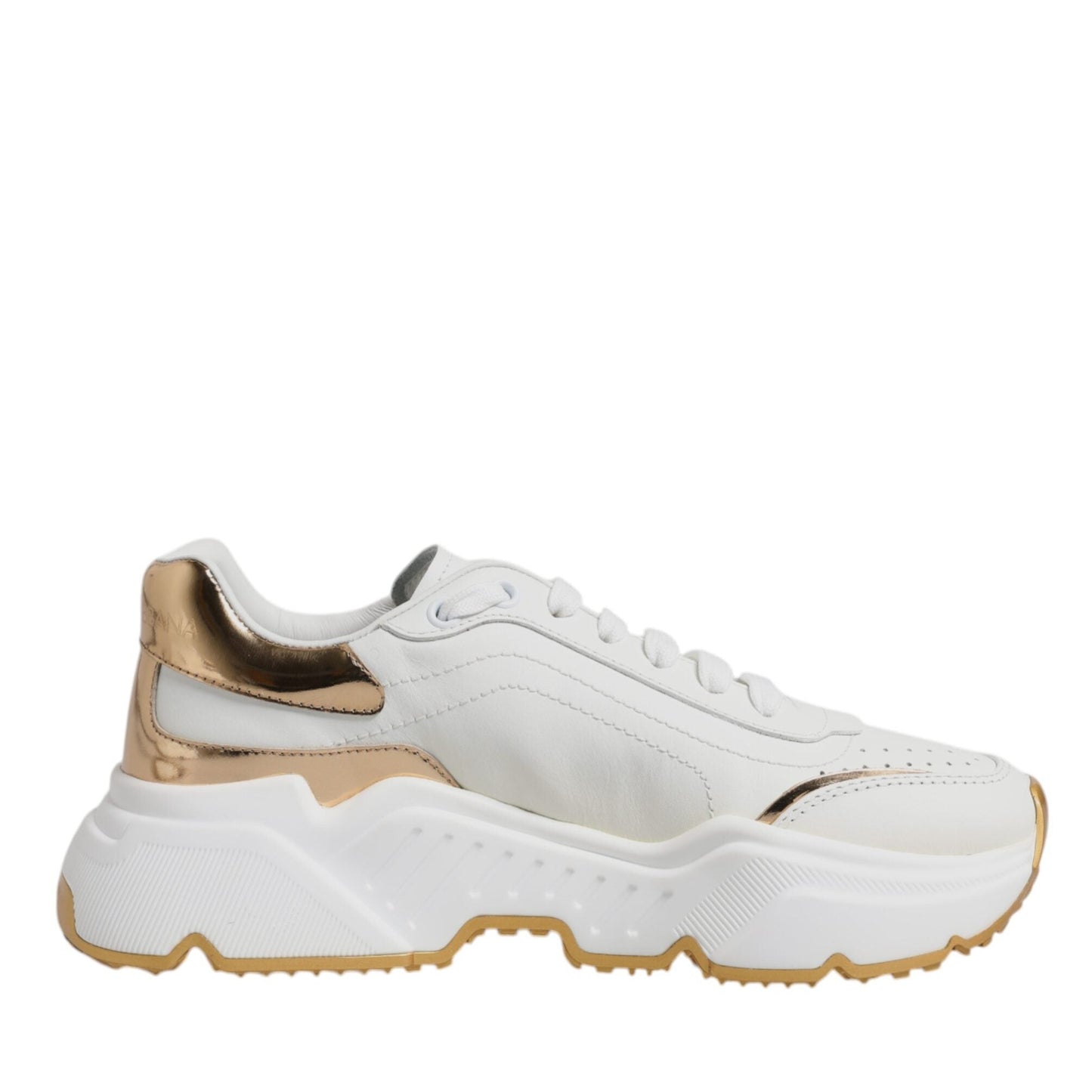 Dolce & Gabbana White Gold Daymaster Low Top Sneakers Shoes
