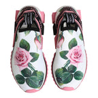 Dolce & Gabbana White Rose Print Sorrento Sneakers Shoes